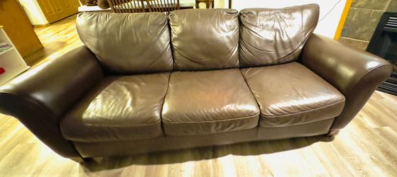 Brown Leather Sofa