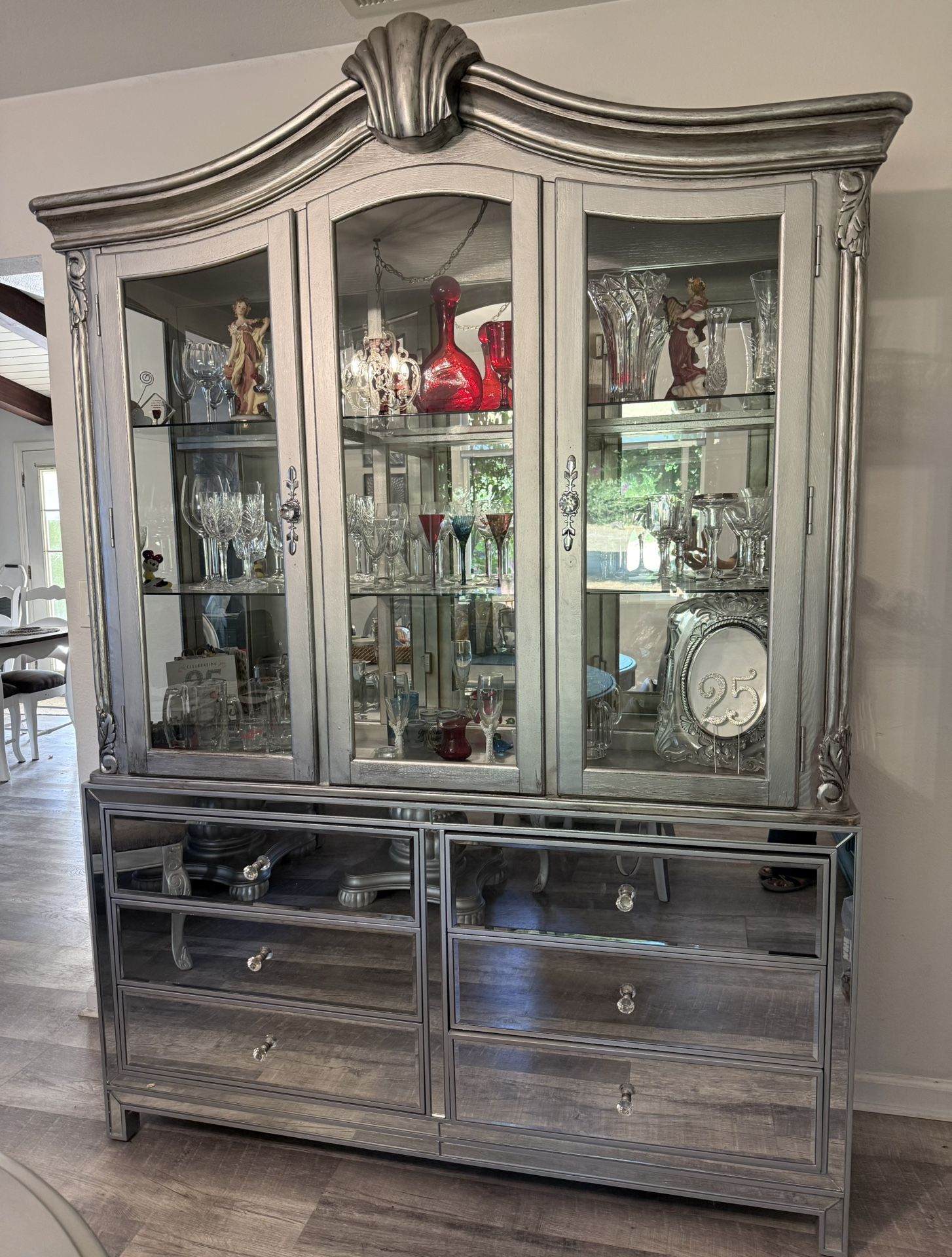 Buffet And Hutch  Platinum,  Mirror Buffet