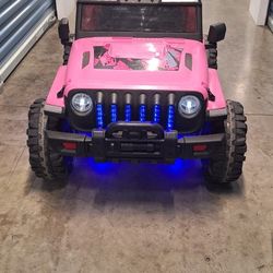 Pink Jeep Semi New Has Bluetooth/remote Control Charger/ LED Lights $100 OR BEST OFFER