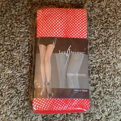 Leg Avenue fishnet pantyhose, style 9001, color red, One Size