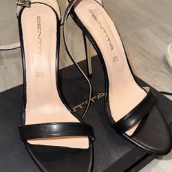 Identita black leather heels – brand new sandals