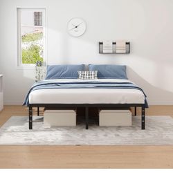 King Size Heavy-Duty Steel Bed Frame – No Box Spring Needed