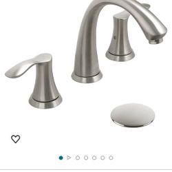 Brushed Nickel Bathroom Faucet for Sink 2 Handle, Lava Odoro 8 inch Widespread Bathroom Faucet 3 Hole Bathroom Sink Faucet Modern Vanity Faucet