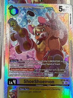 Digimon Card ShoeShoemon ST19-08 SR Holo