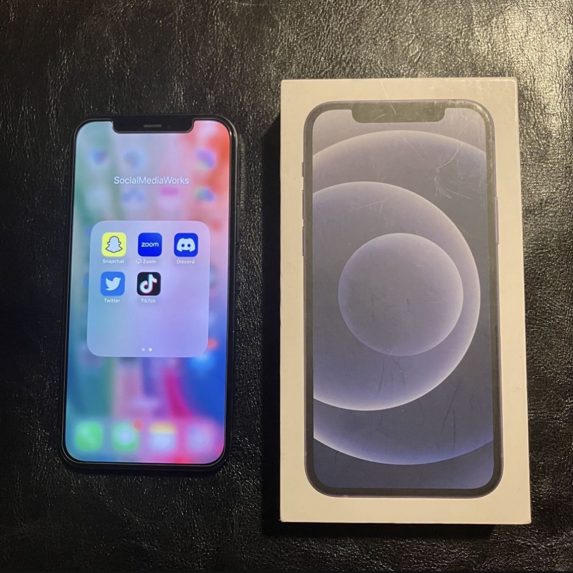 iPhone 12 5G Black 64GB T-Mobile Mint Metro Model A2172 — Custom Ultraslim Apple Case + Many Extras