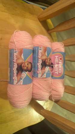 Red Heart Baby Fingering Yarn Pink – 3 Skeins