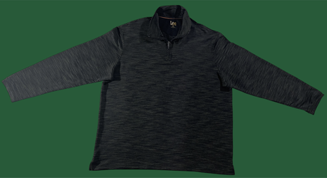 Lee 2XLT Tall Quarter-Zip Pullover Light Gray Charcoal 95/5 Stretch