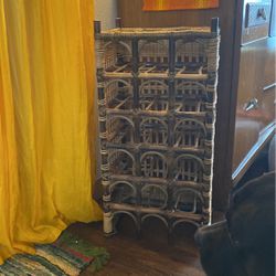Vintage rattan Wine Rack