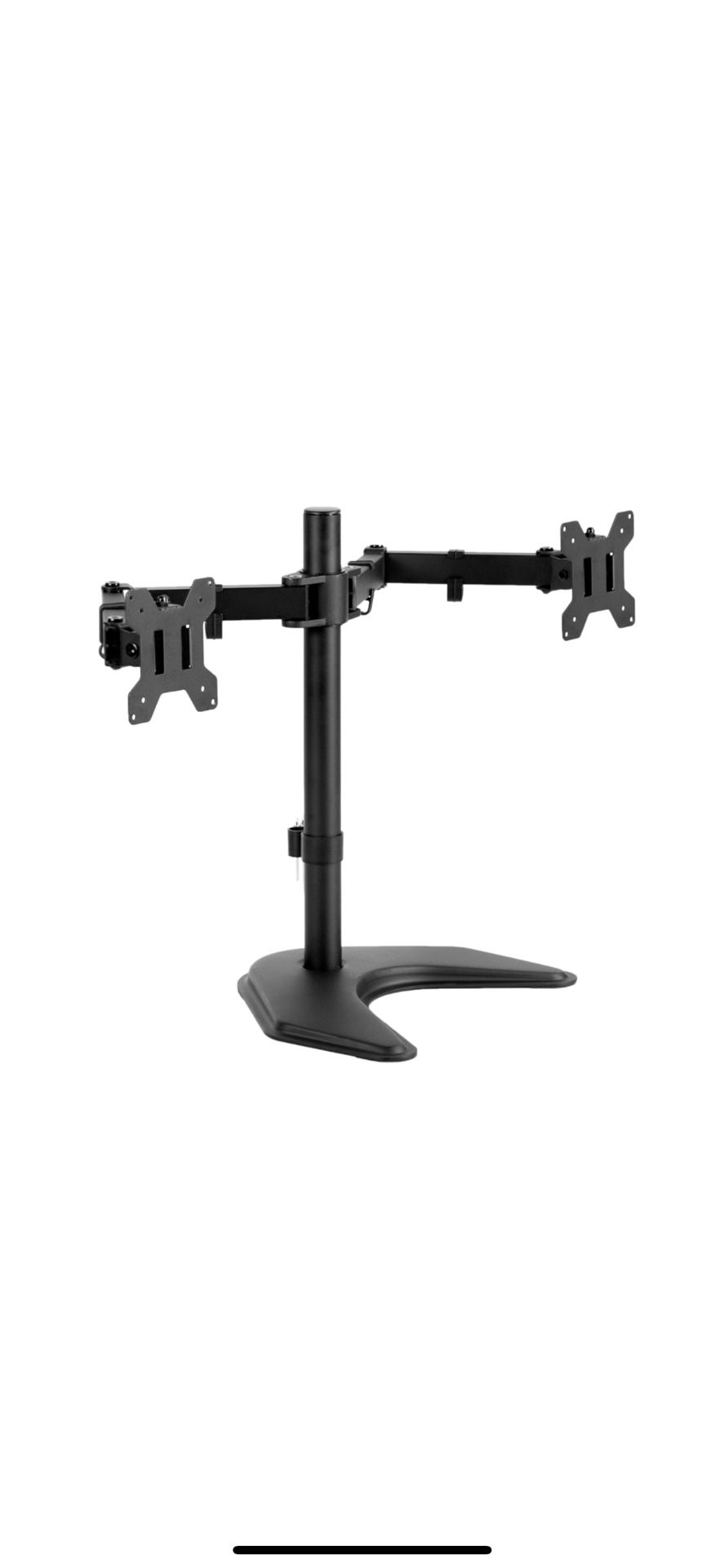 VIVO STAND-VOO2F - Soporte de escritorio independiente para monitor LCD LED dual para 2 pantallas de hasta 27 pulgadas, brazos totalmente ajustables c