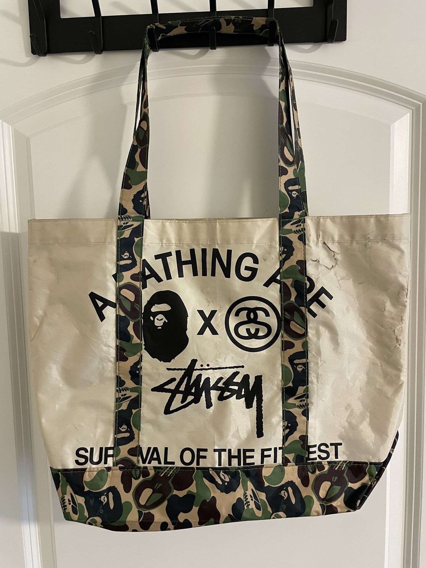 A Bathing Ape X STUSSY Nylon Tote Bag