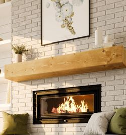 G38) Avana Rustic Fireplace Mantle Shelf 60 Inches