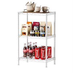 SINGAYE 3 Small Shelves Storage Shelf Wire Shelving Unit Metal Shelf Adjustable Organizers Storage S