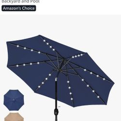 Solar patio umbrella 🌂 NEW never opened originally$60, FIRM$$ Parma pu 