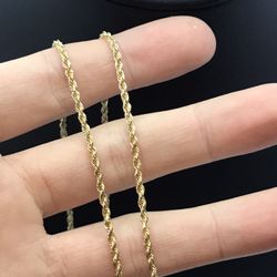 Gold Chain Rope 14K New Solid 