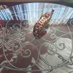 Three-piece rod, iron living room table set