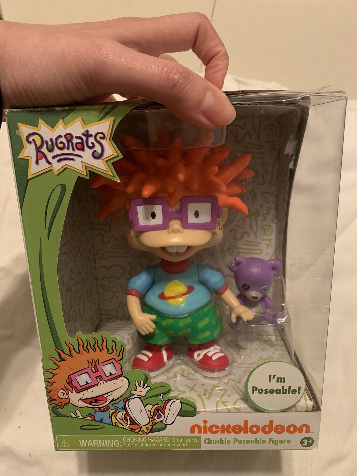 Nickelodeon Rugrats Poseable Chuckie Figure W/teddy Bear But The Box