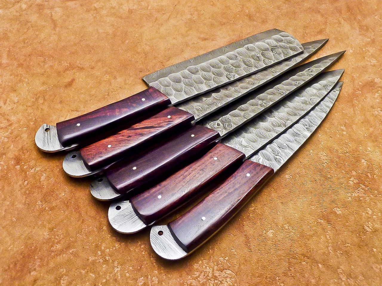 Handmade Damascus Steel 5 Piece Chef Knife Set