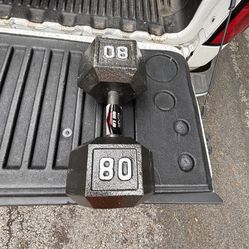 Cast Iron 80lb Dumbbell, Single