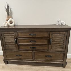 Large Dresser - Dark Brown Wood 
