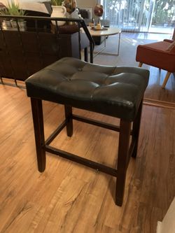 Leather and Wood Stools