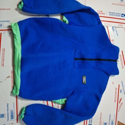 Vintage LL Bean Sweater Mens Large Quarter Zip Pullover Jacket Nylon Blue 90s