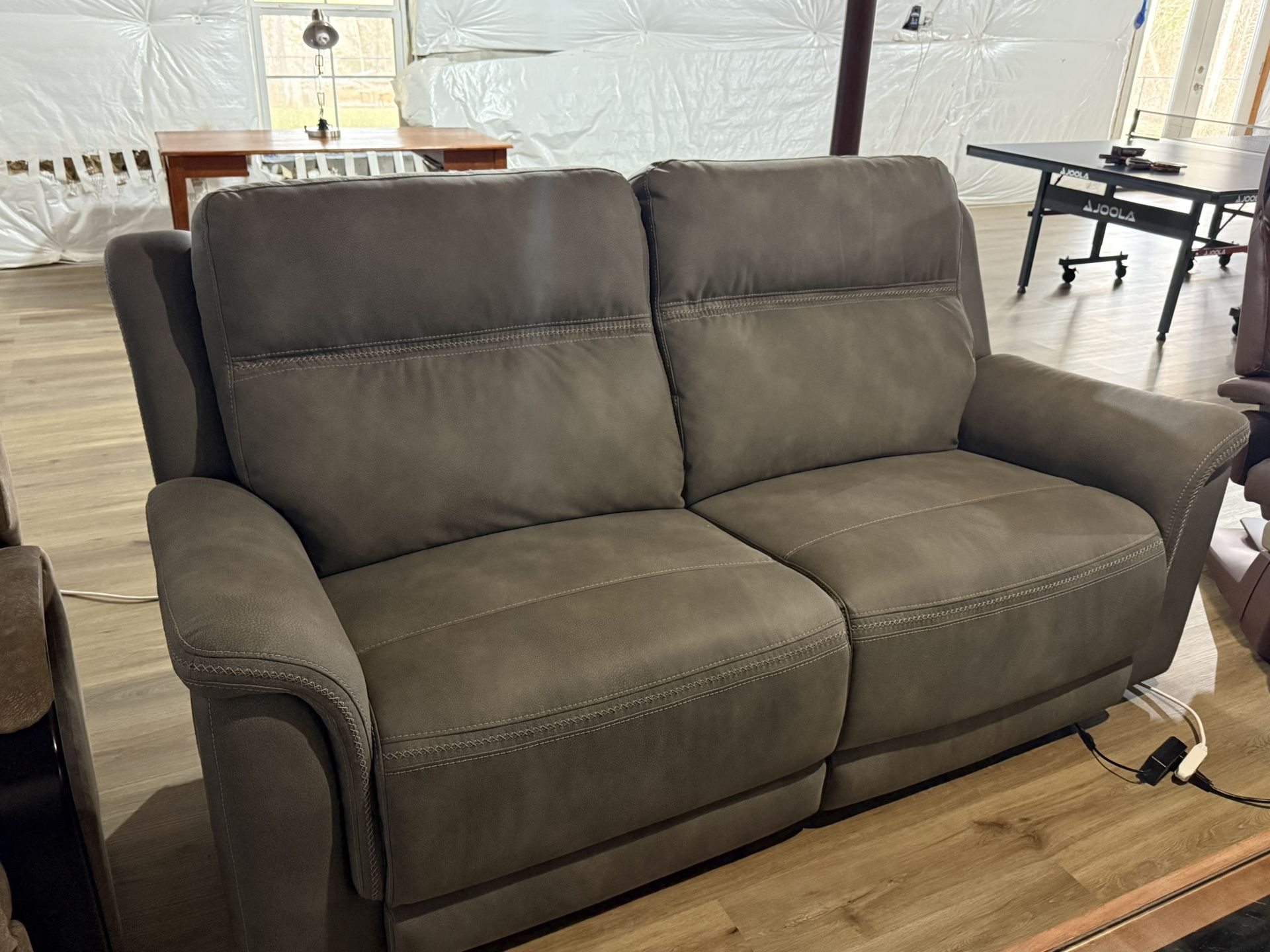 Gray Reclining Loveseat Couch
