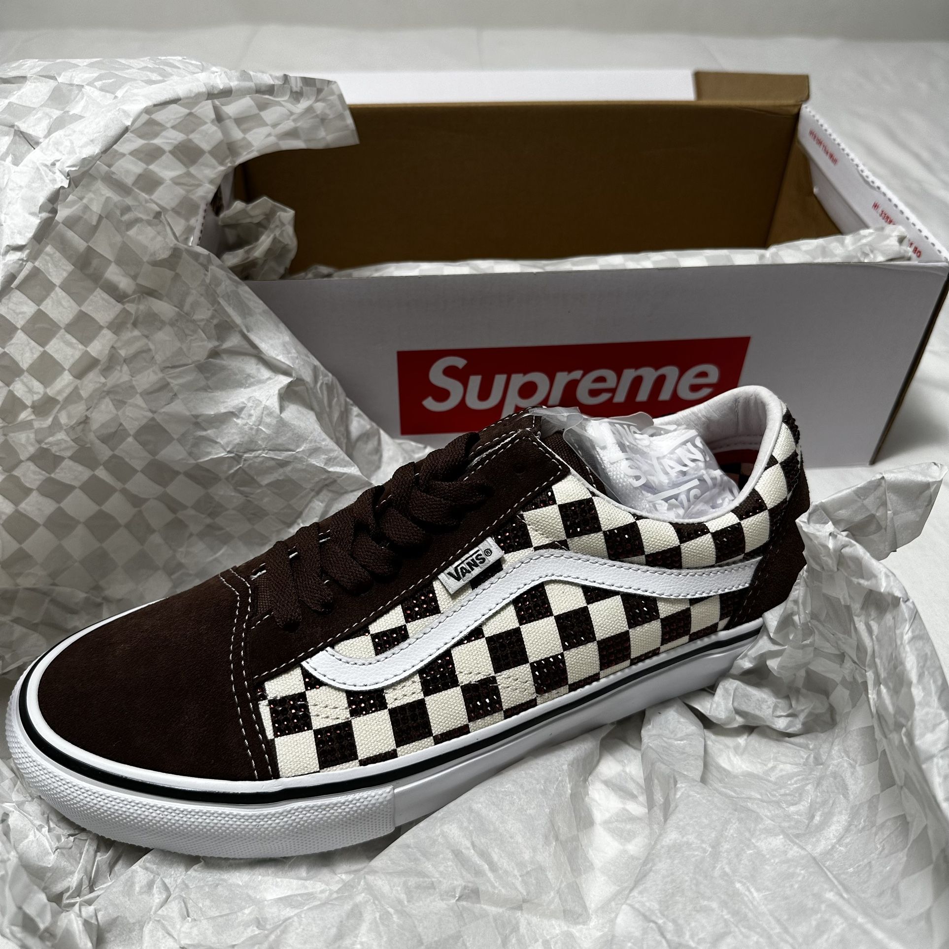 Supreme Swarovski Vans Old Skool FW22 Shoes Size 10