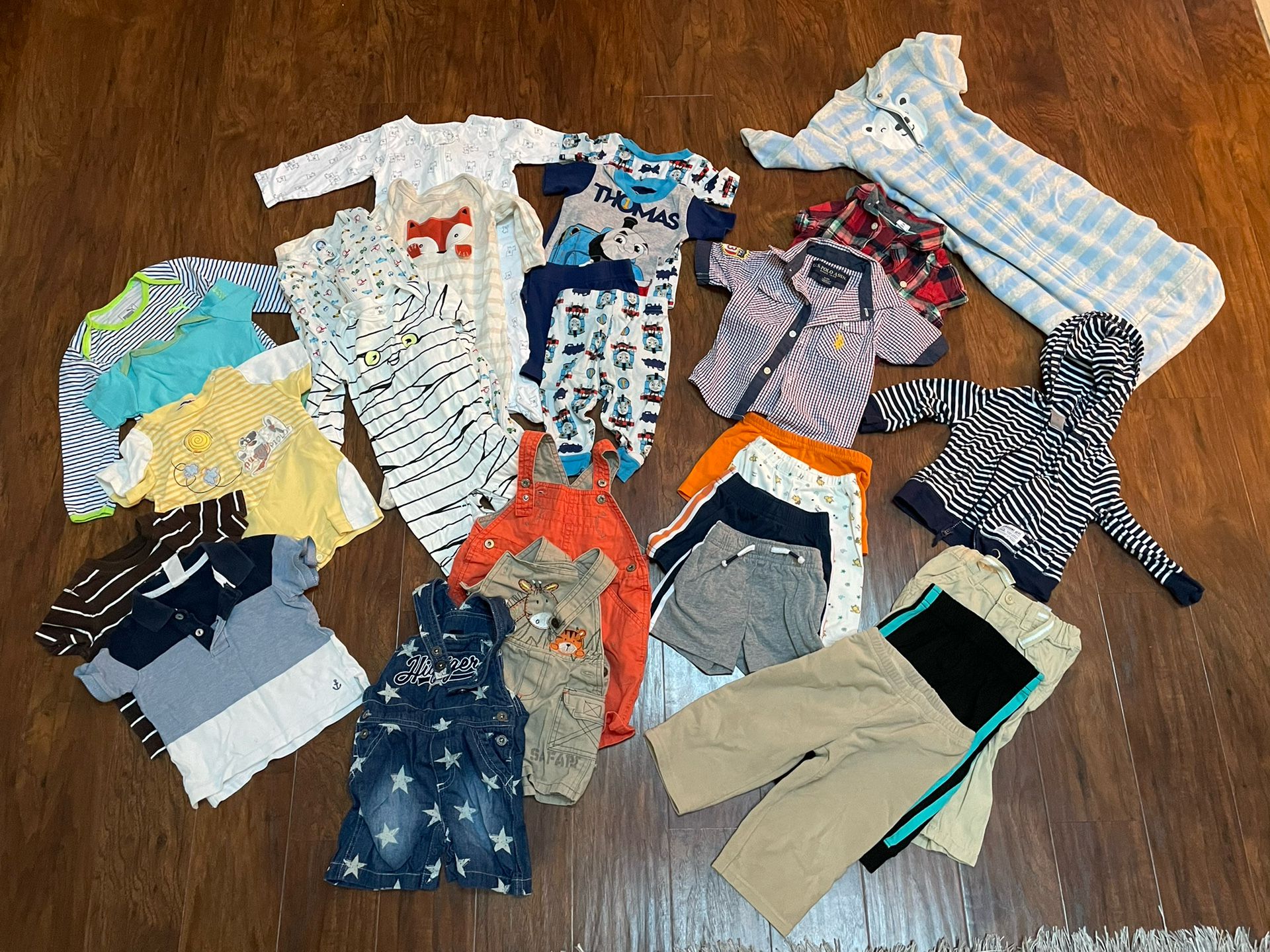 Baby Boy Size 6-9months Big Lots Of Clothes 27 Pieces Rompers Ounsies Pajamas Shirts Shorts Pants Jacket