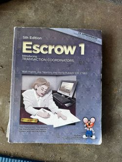Escrow 1 Transaction Coordinators 5th Edition Huber Used