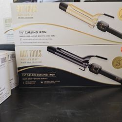 1 1/4 Salon Curling Iron Hot Tools Pro Artist Black Gold Collection 