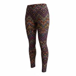 Terra & Sky Women’s 1X (16W–18W) Leggings – Multicolor Geometric & Floral Print
