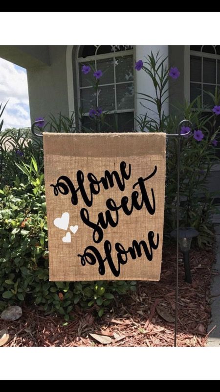 Rustic decor/outdoor flag/burlap garden flag