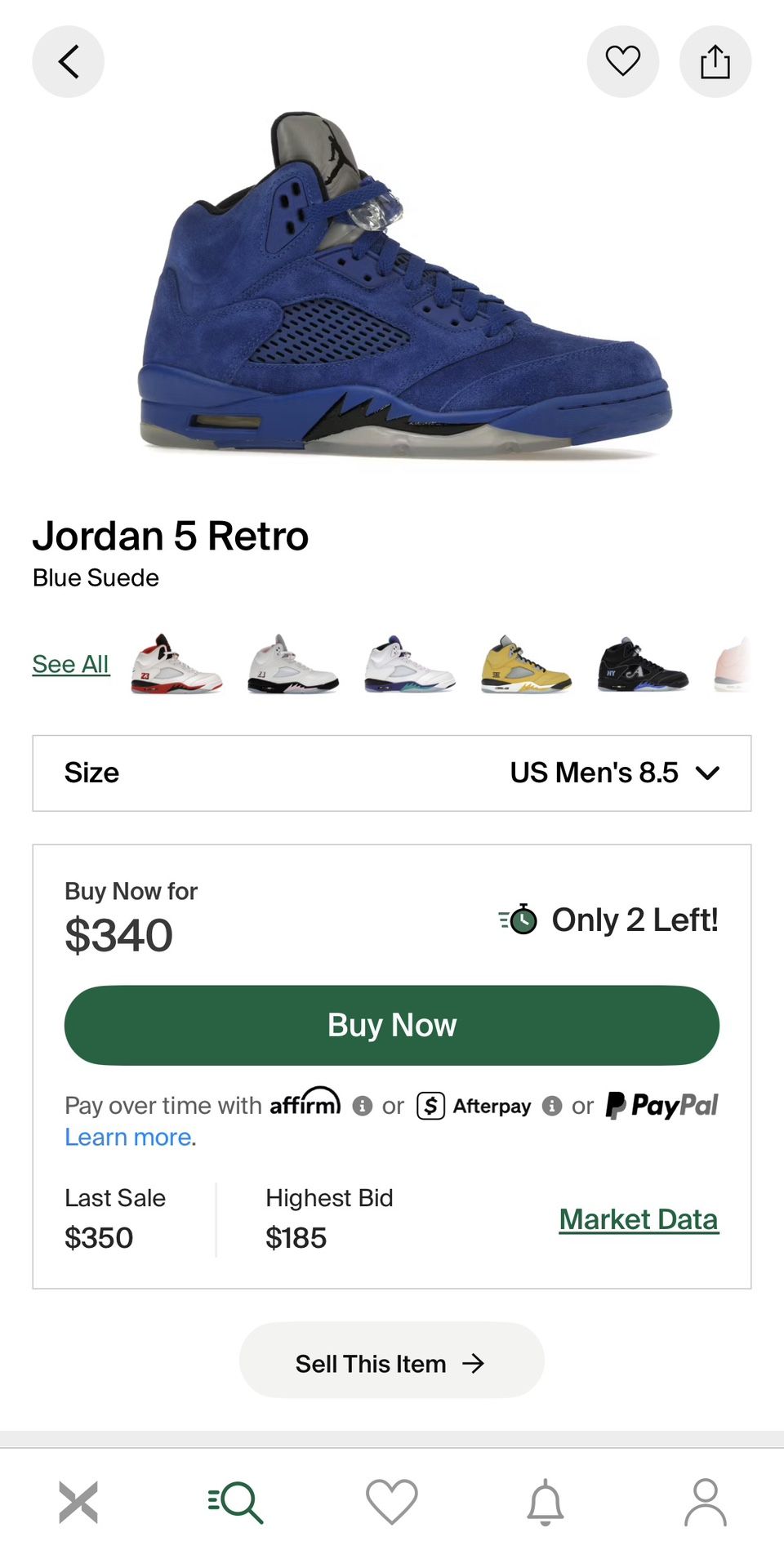 Air Jordan 5 Retro "Blue Suede" 