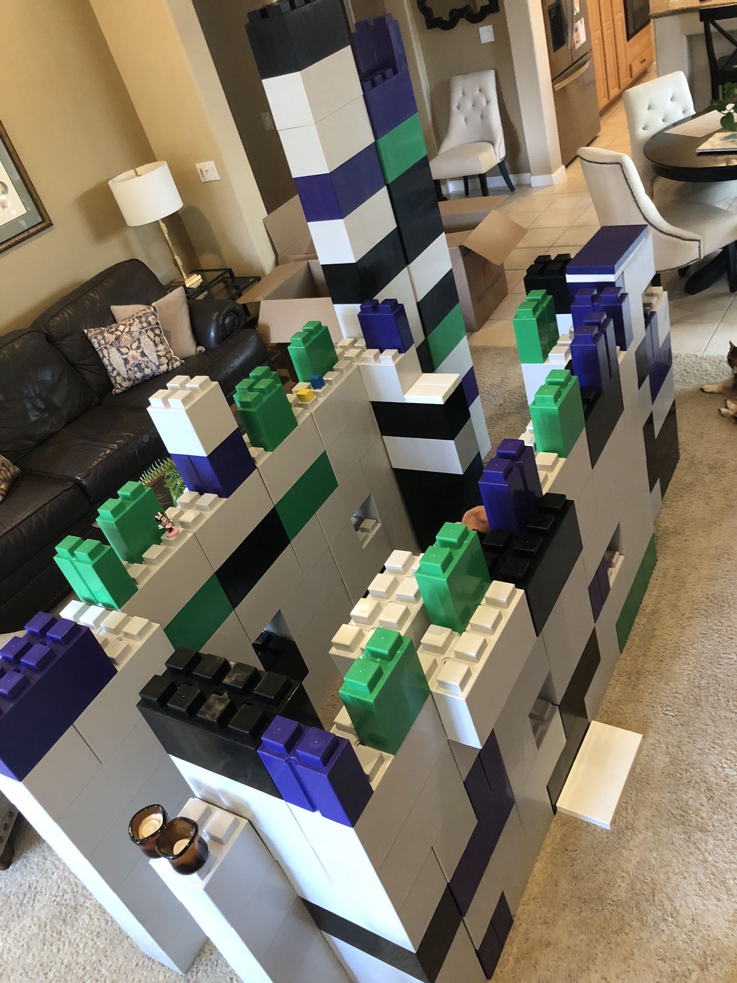 155 Piece EverBlock (like Giant Legos) Wall & Fort Building Blocks -Outdoor or Indoor -Kids Love ‘em