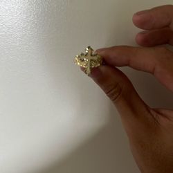 10k cross nugget ring 