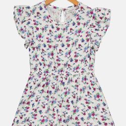 Madden Girls Toddler White Floral Short Sleeve Romper Jumpsuit Top Shorts Size Xl Extra Large  Shirt 