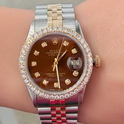 Rolex Preowned 36mm DateJust Chocolate Diamond Dial Quickset