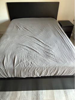 1 Queen bed frame, mattress and nightstand