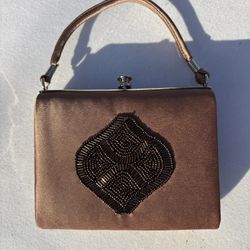 Vintage Bronze Beaded Evening Clutch
