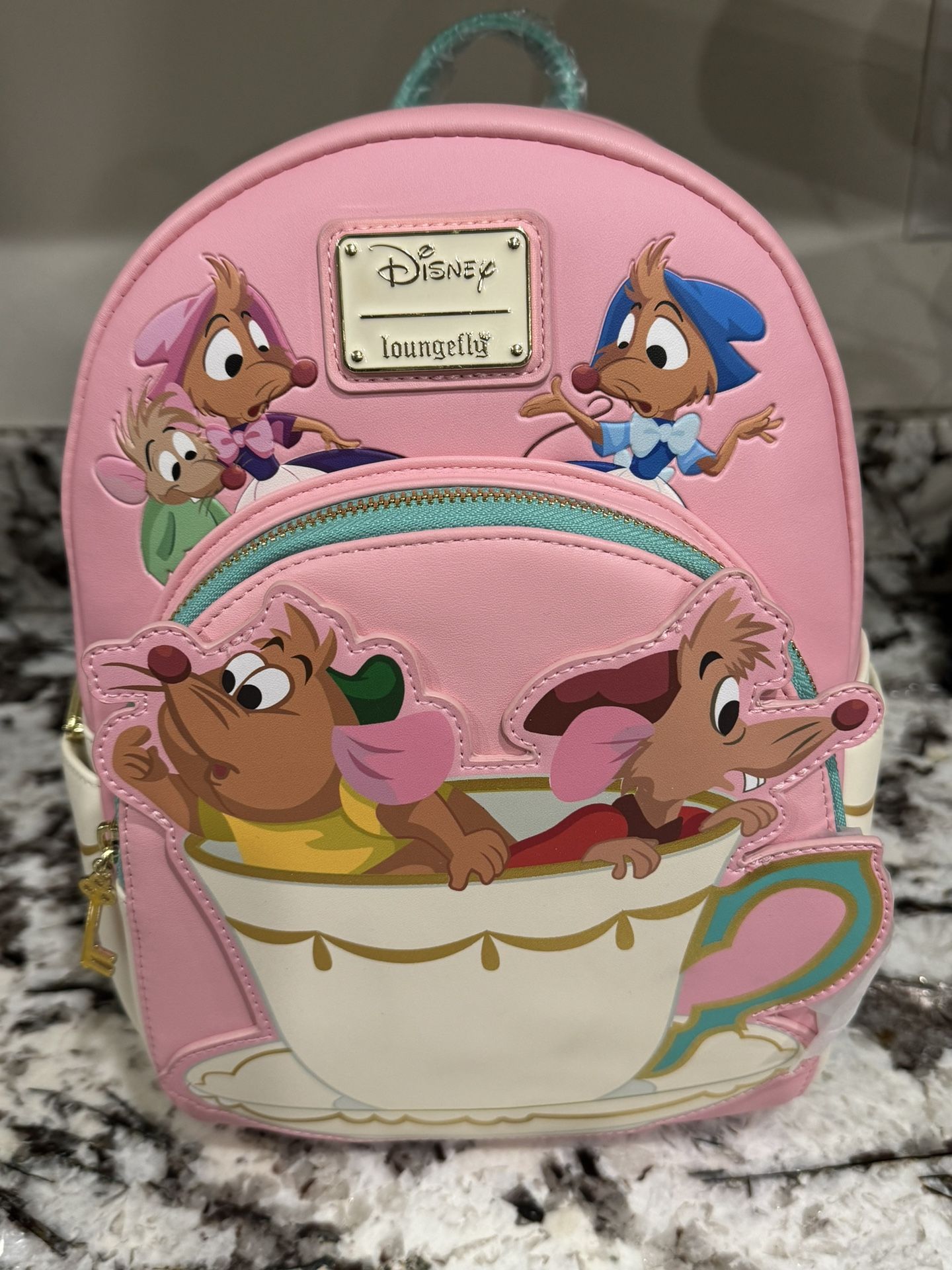 NWT Loungefly Cinderella Gus/Jaq Teacup Mice Mini Backpack