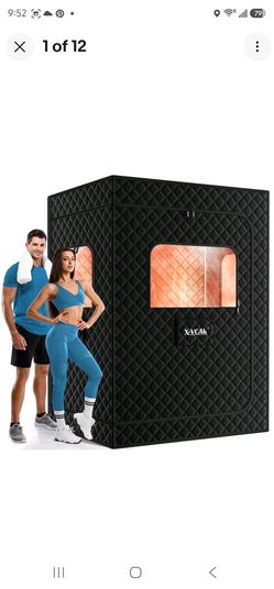 X-Vcak 2 Person Sauna, Extra Large Sauna, Portable Steam Sauna Tent with 2 Steamers, 2 Folding Chair, 71”x 49”x 36”, Black