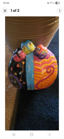 Colorful Cat Trio Ceramic Figurine Laurel Burch