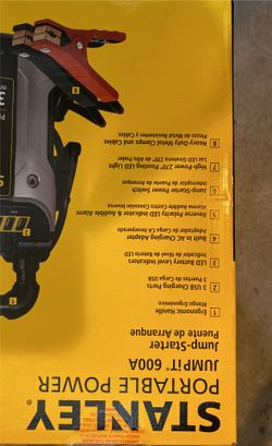 600A Stanley Portable Power Jump Starter