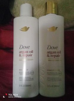 12 Oz Set Of Dove Argan Oil & Repair Damage Therapy Shampoo & Conditioner For Only $6.00 Per Set ! 