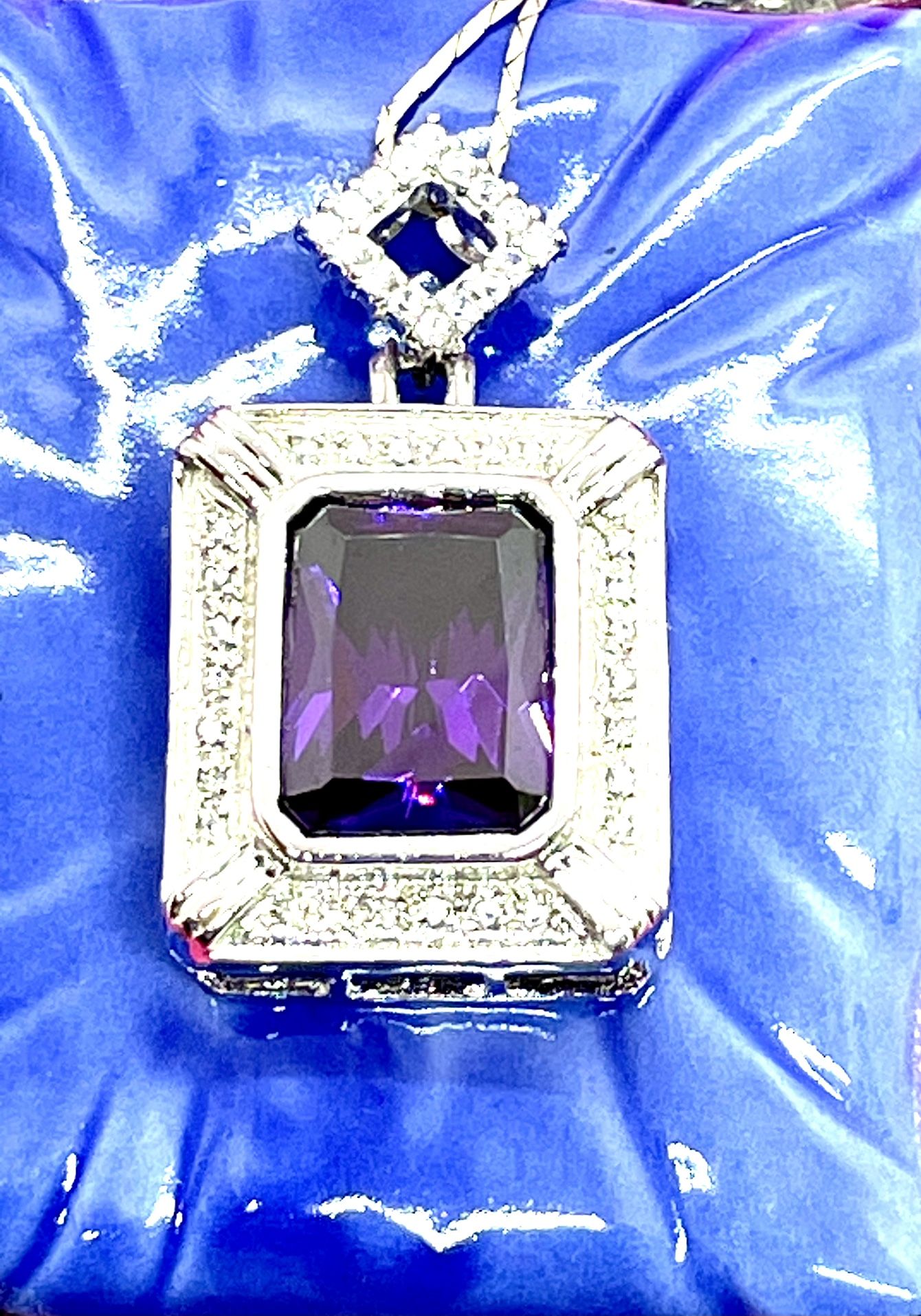 Purple Crystal Pendant Necklace