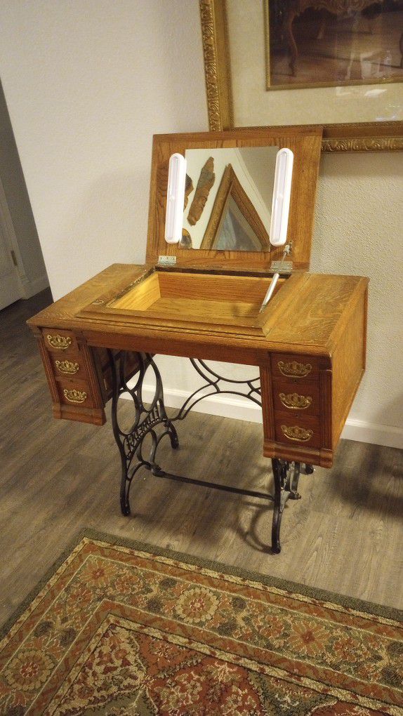 Vanity Made From An Antique Sewing Machine 