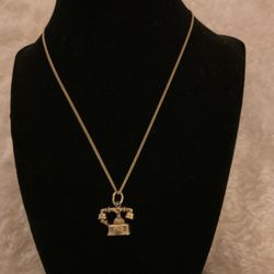 Gold Necklace With Telephone Pendant (Avon )