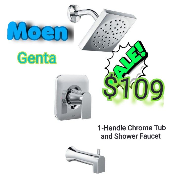 Moen Genta 1-Handle Chrome Tub and Shower Faucet