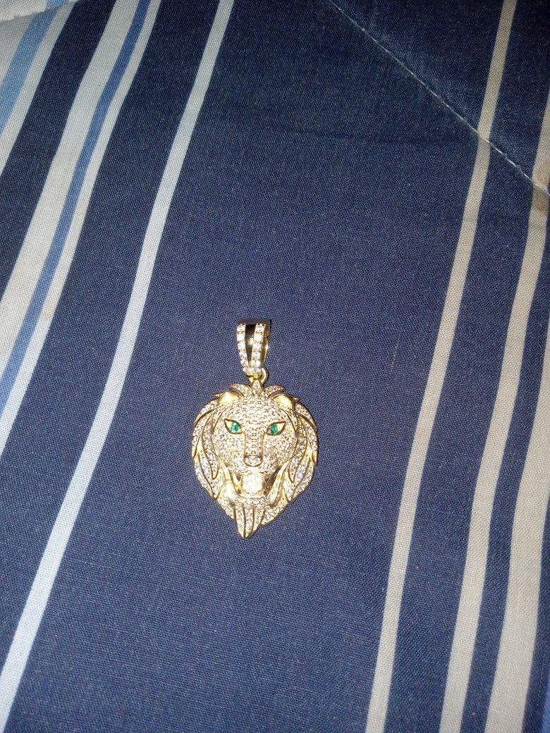 18K Gold Plated Over Sterling Silver + CZ Stones Pendant