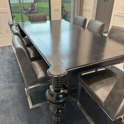 Dining Room Table-Solid Mahogany And Veneer